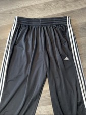 Vintage Adidas Sweatpants Men XL Black Track Warm Up 3 Stripe Baggy Wide Y2K