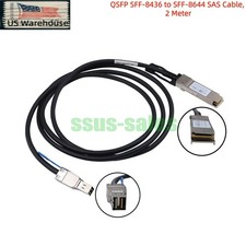 2M QSFP SFF-8436 to SFF-8644 External Mini SAS HD Cable 40Gbps SAS3.0 Server US