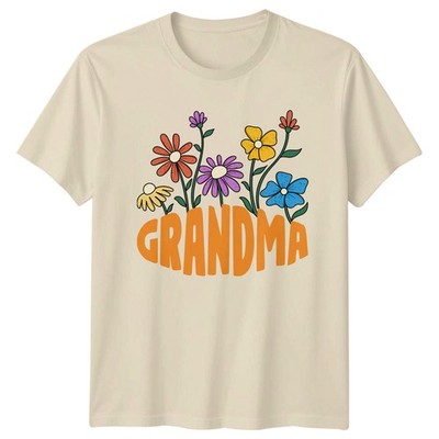 Oma Damen T-Shirt Retro Blumen Familie Großeltern Geburtstag Geschenk für Sie
