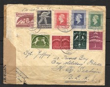 NETHERLANDS, India Netherlandsch Rare Cover By Air  1945 CENSOR COVER, HELMOND