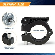 Marcy Adjustable Nylon Resin Olympic 2-inch Barbell Lock Collar Clips with Qui