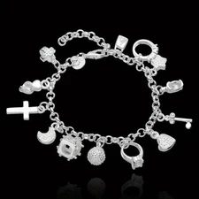 Women's Bracelet with 13 Unique Pendants Fashion Multi Element Charm Alloy