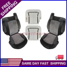 For 1999-02 Chevy Silverado Both Side Cloth Seat Cover Dark Gray / Foam Cushion