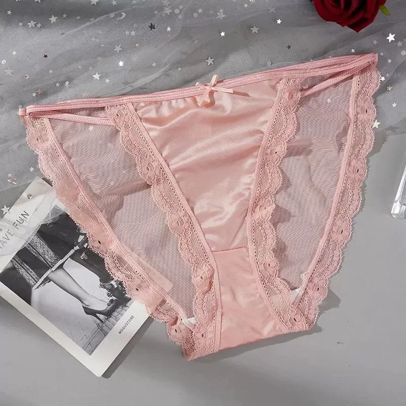 5 Pcs Lot Womens Sexy Satin String Bikinis Panties Silky Briefs Underwear M L XL - Image 4 of 4