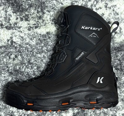KORKERS Polar Vortex 600-OmniTrax Sole Black Boot (OB9720)-Cleats-Men s 10-New!