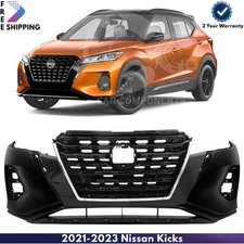 Front Bumper Cover Fascia & Grille Assembly Kit For 2021-2023 Nissan Kicks