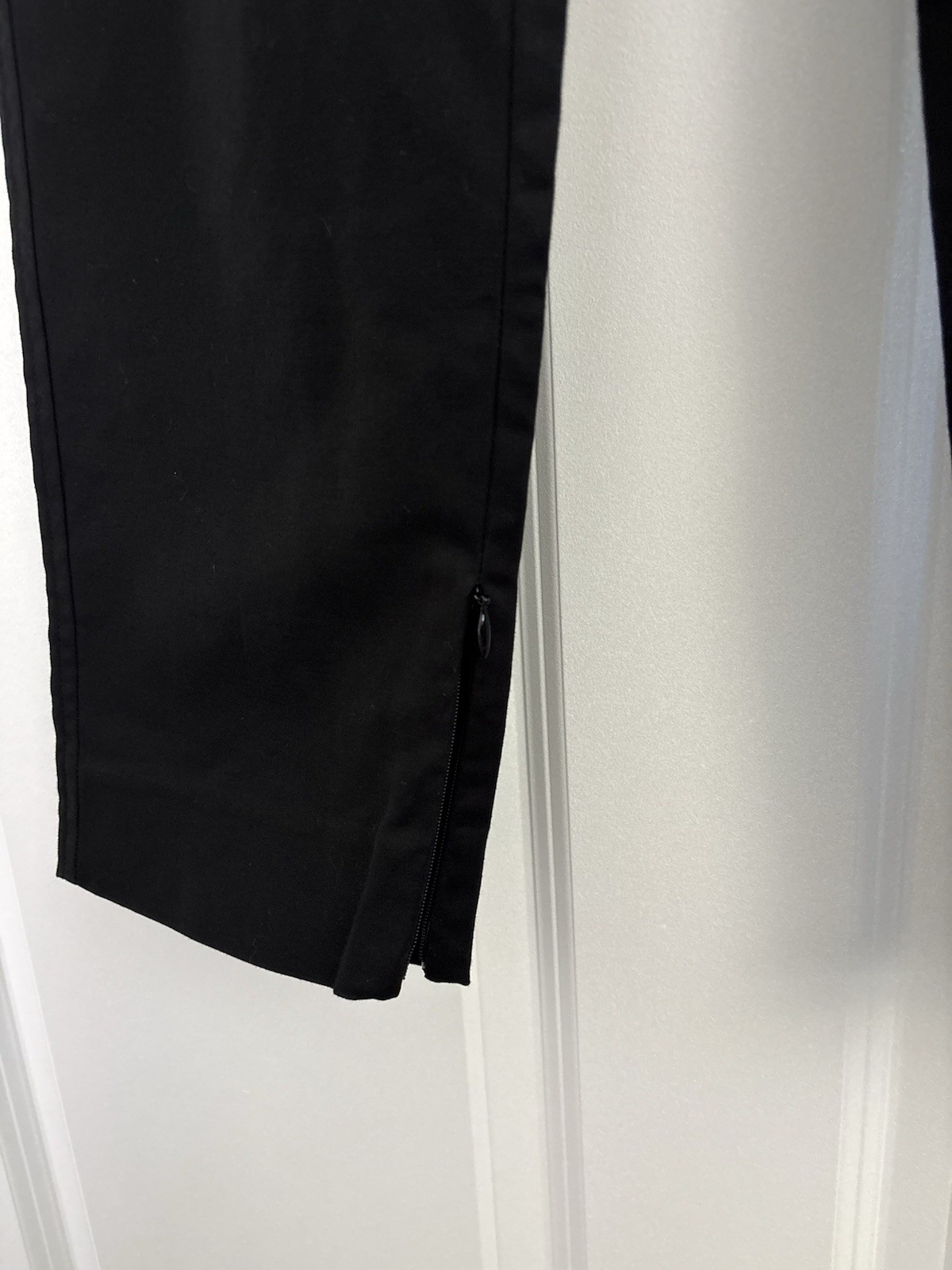 Vince black solid flat front pants button hook zi… - image 4