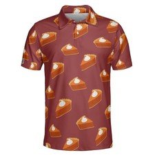 Brown pumkin pie golf polo shirt unisex