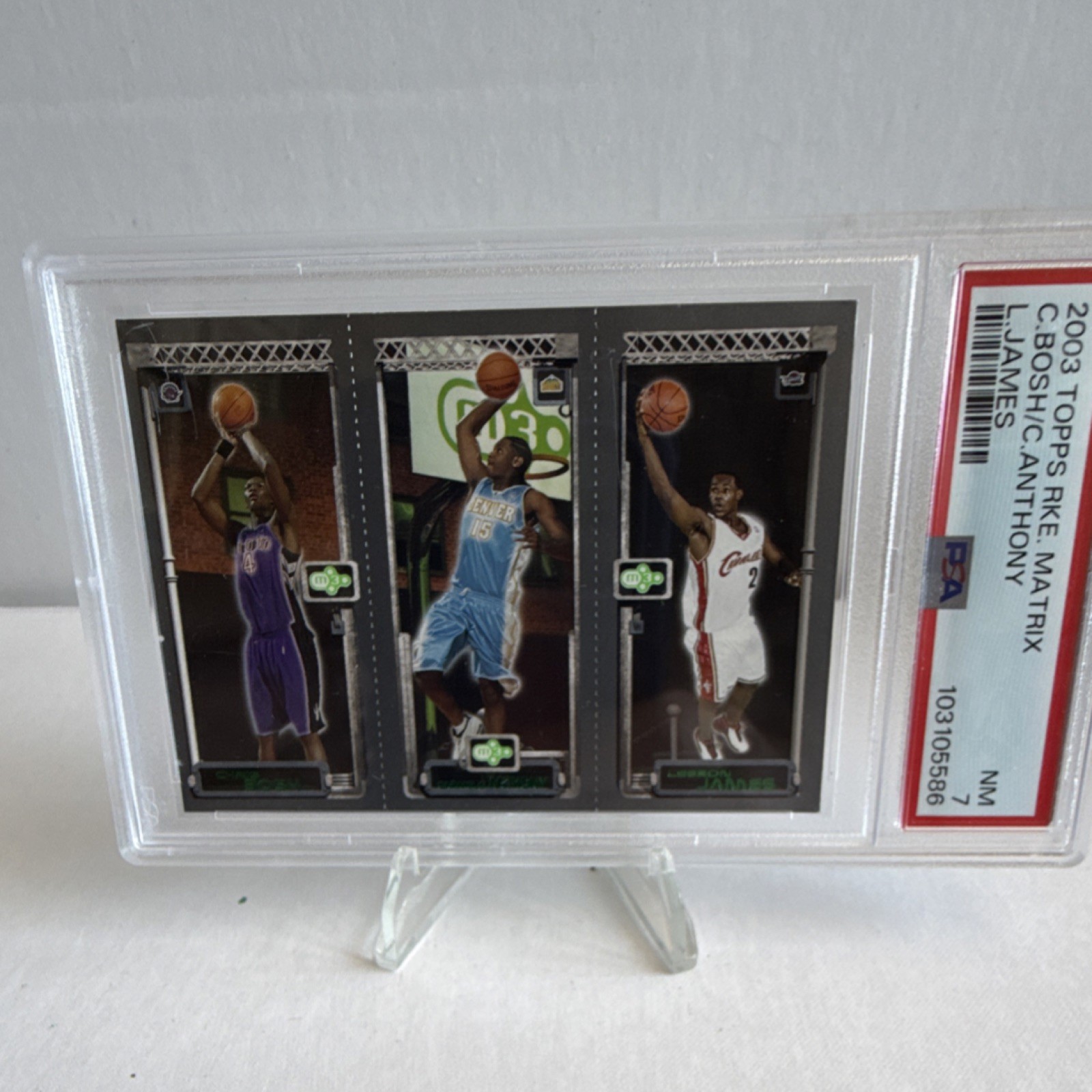 Topps 2003-04 Rookie Matrix LeBron James Carmelo Anthony Bosh #111 PSA 7 view 5