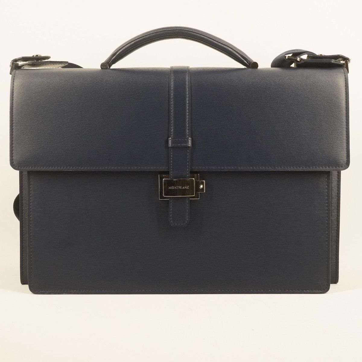 MONTBLANC Large Navy 4810 Westside Messenger Shoulder Bag Leather