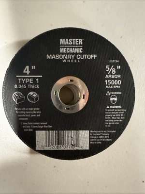 Lot Of 12 Master Mechanic 4  Cutoff Wheels
