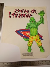 Vintage Iron -On / Heat Transfer Swamp Thing Surfing Surf's Up Dude - NT11