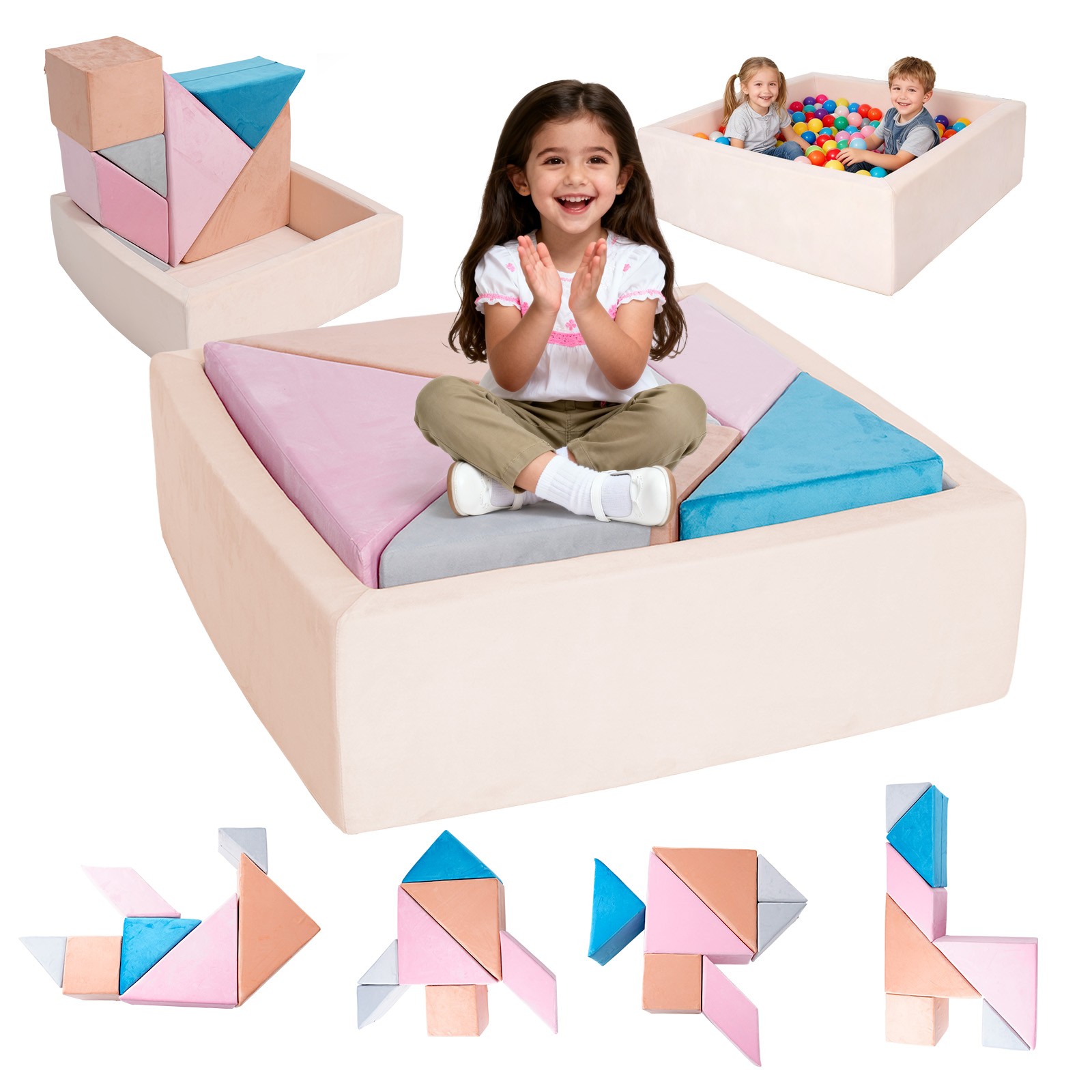 Divano Gioco Modulare per Bambini Tangram