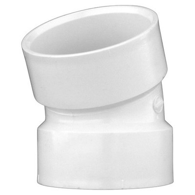 Charlotte Pipe PVC003241000 Sch 40 PVC 22-1/2 Degree Elbow 3 Hub Dia. in.