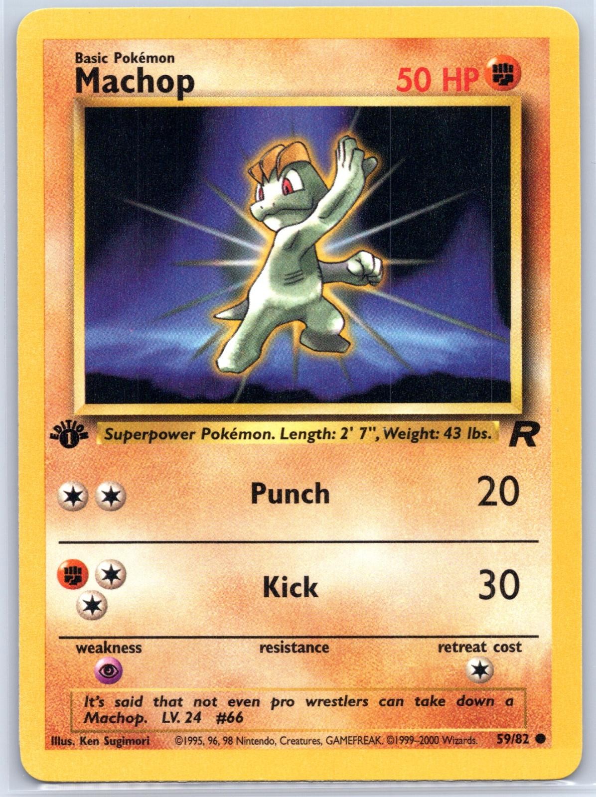 MACHOP 59/82 COMMON - TEAM ROCKET 1ST EDITION LP