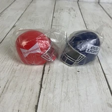 Vtg Budweiser & Bud Light Bud Bowl Mini Football Helmets Bottle Toppers NEW