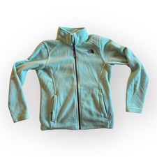 The North Face Girls Fleece Jacket Aqua Blue Full Zip Size M 10/12 Outdoor Warm
