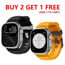 Silicone Sports Band For Apple Watch Ultra3 49mm Series 11 10 9 8 7 6 Solf Strap