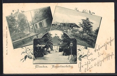 Ansichtskarte München, Gasthaus Augustiner-Keller, Arnulfstraße 52, Garten 1899 