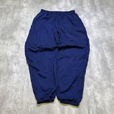 Vintage 90s Nike Swoosh Navy Cuffed Track Pants Joggers Adult XL