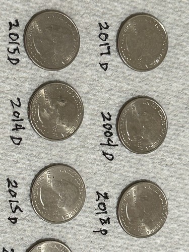 Slightly 2 % To 5% OFF CENTER Strike 9 ERROR COINs WASHINGTON QUARTER LOT - Picture 7 of 8
