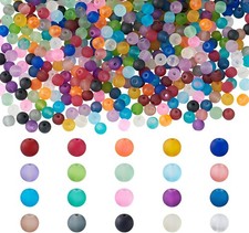 Vibrant 20-Color 500Pcs Frosted Glass Beads - Perfect for DIY Jewelry Projects
