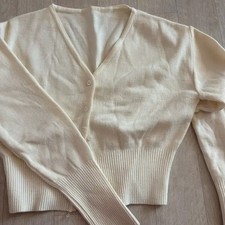 New Ivory Ribbed Knit Cardigan for Women