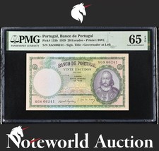 Portugal Banco de Portugal 20 Escudos 1959 P 153b UNC PMG 65 EPQ NR No Reserve