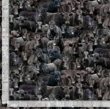 Cotton Home on the Range Cattle Breeds Cows Farms Fabric Print by Yard D371.75