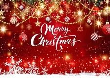 8x6ft Red Christmas Backdrop Merry Christmas Backdrop for Photography Xmas Sn...