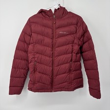 Eddie Bauer Microlight Down Packable Puffer Jacket Hooded Women's Small Red