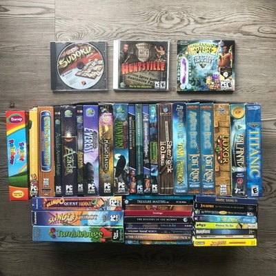 PC CD-ROM Lot of 48 Games, Hidden Object, Puzzles Windows 95/98, WIN MAC