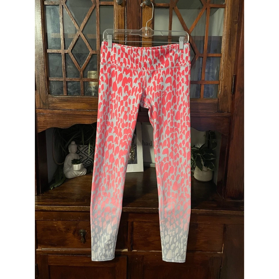 Leggings Alo Yoga Para Mujer Talla L Coral Rosa Blanco Ombre Estampado Animal Ropa Activa Foto 2 de 4