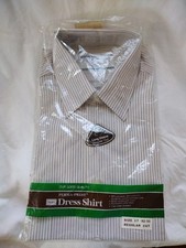 VINTAGE SEARS DRESS SHIRT SIZE 17 REGULAR CUT STRIPPED 2 CHEST POCKETS...