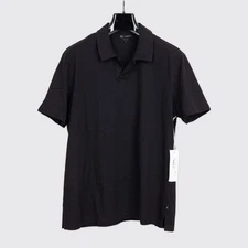 AG Adriano Goldschmied Bryce Johnny Collar Shirt Size M Black