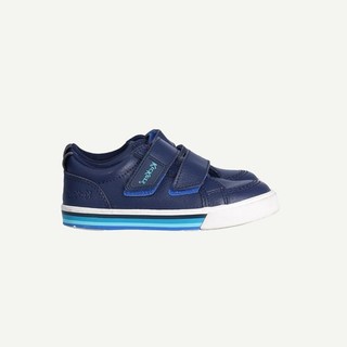 Scarpe Kickers per bambini in pelle blu navy con suola piatta EU 26 UK 8 5