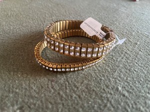 Anthropologie Crystal Stretch Bracelets set of 2 Brand New
