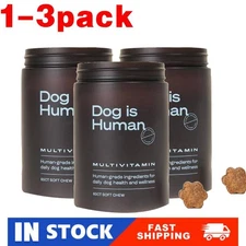 1-3xDog Is Human Daily Multivitamin Dog Health &Wellness Chicken Flavor 60Pc NEW