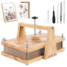 NIUGRECF 1Set Large Wooden Flower Press Kit - Even Pressure Flowers Pressed D..