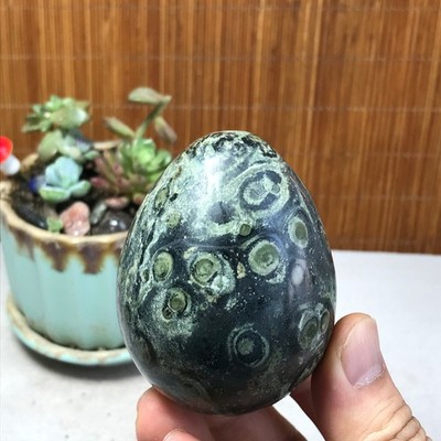 70mm NATURAL Green Kambaba jasper sphere egg quartz Crystal Healing 278g A5197