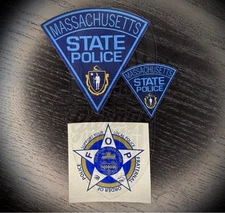 X2 Massachusetts State Police Set & FREE Sticker Decal Sheriff Fraternal MA MSP