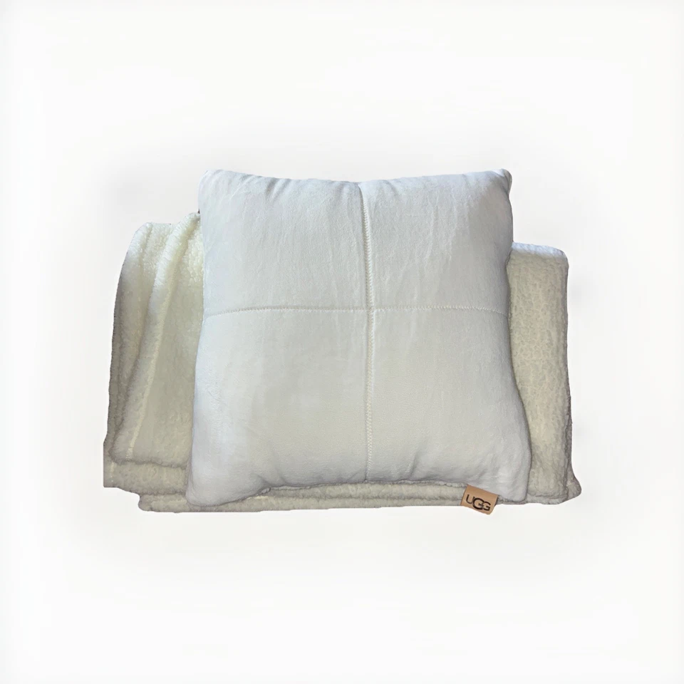 JUEGO EDREDÓN UGG BRODY 5 PIEZAS COMPLETO/QUEEN BEIGE ABEDUL FUNDAS ALMOHADA VACACIONES Foto 3 de 3