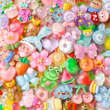 Vellibring 60PCS Cute Slime Charms Mixed Flatback Resin Charms Set,60 Styles ...