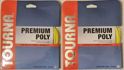 Lot Of 2 New Tourna Premium Poly 17 Yellow Tennis String Made In Germany 40 Ft