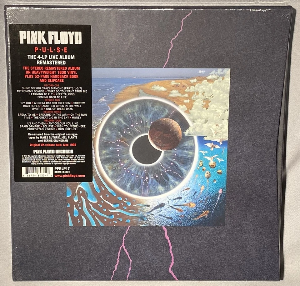 LP PINK FLOYD Pulse (4 DISC VINYL BOX SET with BOOK, 2018) NEW MINT SEALED - Image 2 of 3