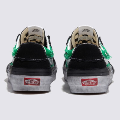 New Vans Sk8-Low Reconstruct Stressed Black/Green Sneakers New Vans Sk8-Low Reconstruct Stressed Black/Green Sneakers