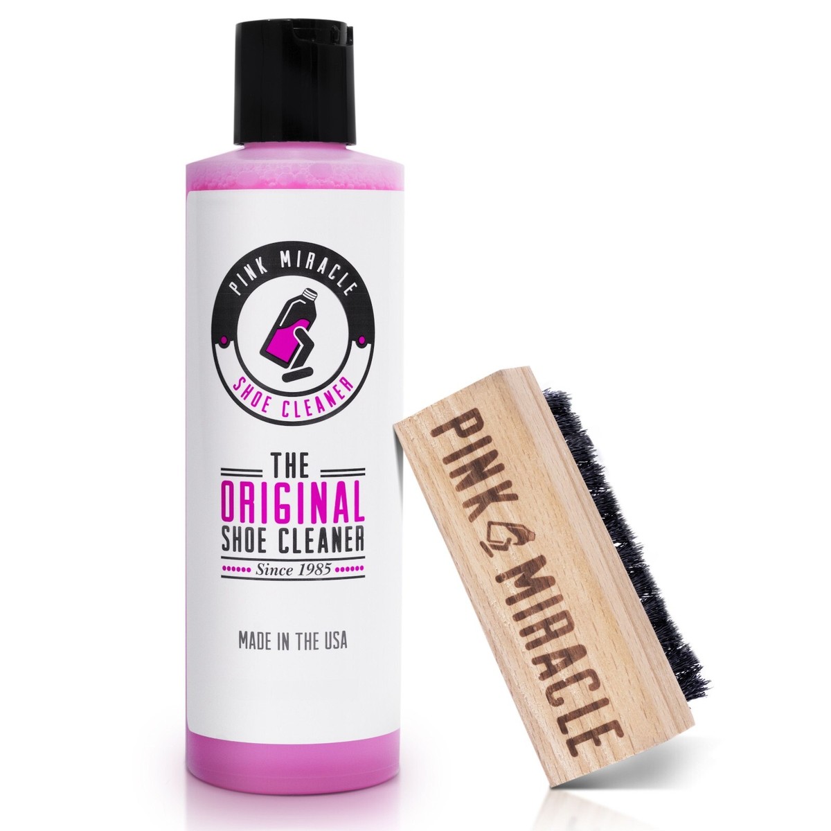 Pink Miracle Shoe Cleaner Kit w/ Brush - 8 oz. Sneaker Fabric and