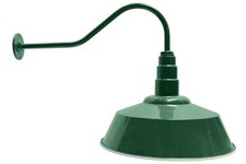 Green 20 Inch Standard Steel Dome 23 Inch Gooseneck Barn Light
