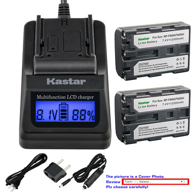 Kastar Battery LCD Fast Charger for Sony NP-FM50 & Cyber-shot DSC-S50 DSC-S70