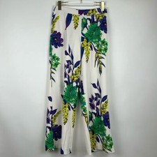 Dennis Basso Printed Luxe Crepe Pull-On Wide-Leg Pants Size XSP NWOT